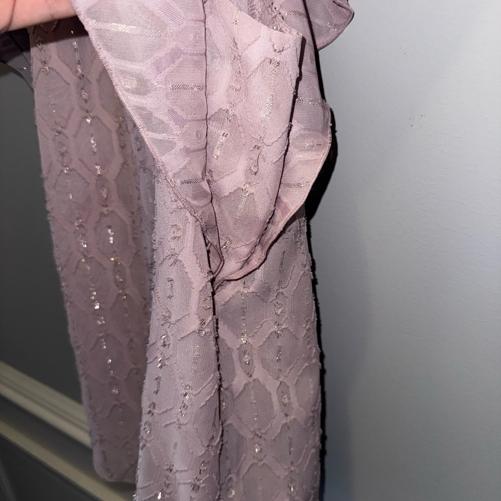 LOFT Ruffle Sleeve Blouse - Light Purple - Picture 4 of 7